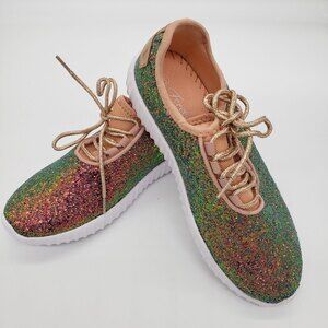 Forever Link Remy 18 Women’s 8 Holographic Glitter Sneakers Lightweight Sparkle